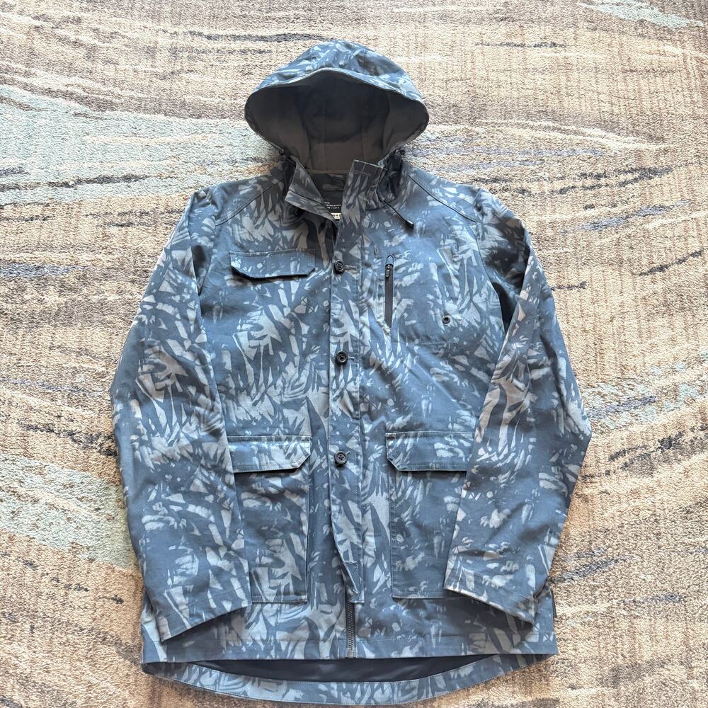 Men's Tavik Interface Gray Blue Hooded Shell Parka Windbreaker Jacket Sz Medium
